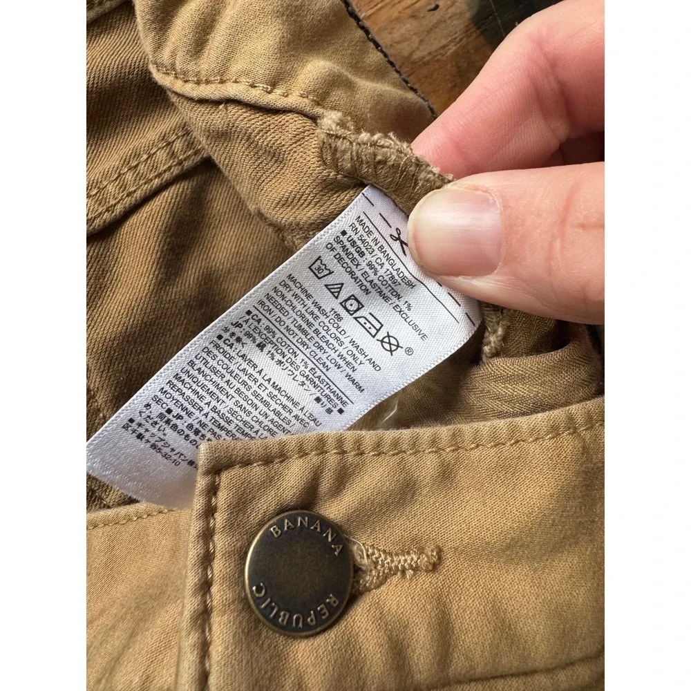 Banana Republic Travel‎ Jean Mens 36x30 Khaki Tan Excellent Slim Fit Stretch